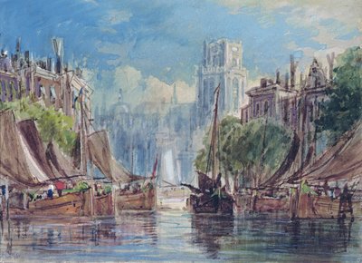 View of Rotterdam by George the Elder Chambers